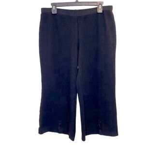 ANNIKKI‎ KARVINEN Black Handmade in Finland Wide Leg Wool Knit Trouser Sz XLarge